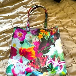Ted Baker floral tote bag (large), multicolored butterfly and flowers design